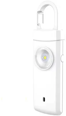 Productafbeelding van Zelfverdedigingsalarm – Compact alarm – 130 dB – Krachtig persoonlijk alarm – 130 dB geluidsignaal – Zelfverdedigingssleutelhanger – Noodsignaal voor senioren – Draagbaar veiligheidsalarm – Wit – CHPN