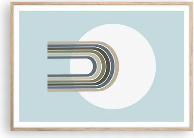 Produktbild von Gerahmtes Poster - Rahmen in heller Eiche - Formen Rad Linien - 100x70 cm - Wand Bild - Wanddeko - Wandbilder - Kunstposter - Wandposter - Bilderrahmen - Bilder - Kunstdruck - P2NAA100x70-4608