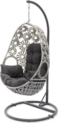 Image de Balancelle de jardin en résine écrue avec coussin