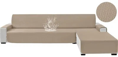 Immagine prodotto di Copertura per divano a forma di L, per 2 posti, color kaki, impermeabile, reversibile e antiscivolo