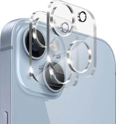 Image de Protection de la caméra pour iPhone 15 / iPhone 15 Plus [2 pièces] Film de protection de la caméra Verre trempé transparent Film arrière de la lentille Film anti-rayures Protection de la lentille Phonillico®