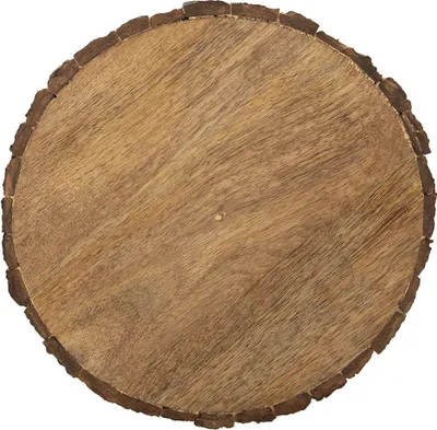 Immagine prodotto di Tavola decorativa in legno di mango con corteccia per interni rustici