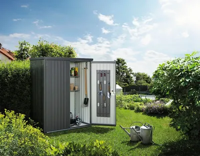 Produktbild von Zahradní skříň na nářadí Biohort 150 plechová 155 x 83 x 182,5 cm šedý křemen metalická