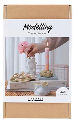 Produktbild von Creativ Company Modellbau-Hobbyset, Vasen und Kerzenständer, Beige, Elfenbein, gebrochenes Weiß, 1 Box