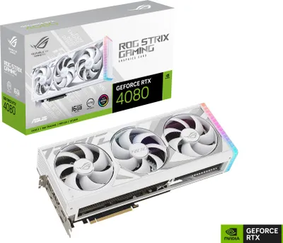 Produktbild von ASUS ROG -STRIX-RTX4080-16G-WHITE NVIDIA GeForce RTX 4080 16 GB GDDR6X