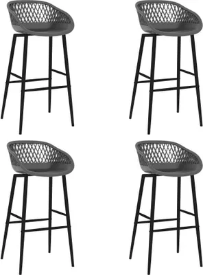 Image de Maison Exclusive - Lot de 4 tabourets de bar, gris