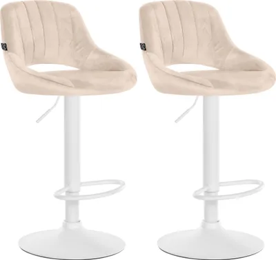 Produktbild von 2er Set Barhocker HLO-CP278 Samt W creme