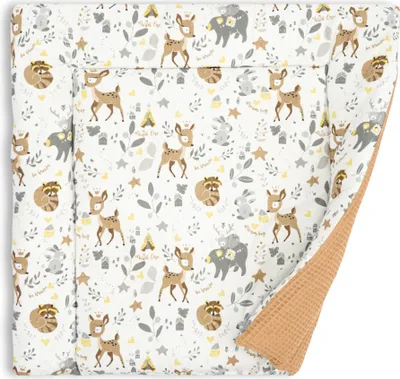 Produktbild von Wickelauflage für Babys 75x72 cm - Weiche Baumwolle, Abwaschbar - Wickelkommode & Wickeltischauflage Hirsch