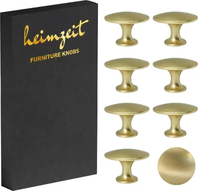 Produktbild von 8x Möbelknöpfe Gold Schrankknöpfe Metall Möbelgriff Schubladenknopf Türknauf