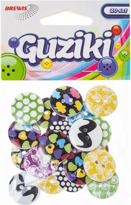 Zdjęcie produktu dla Guziki kolorowe wzory 20szt
