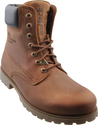 A single brown Panama Jack boot is shown against a white background.