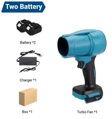 Produktbild von Turbo Jet Ventilator - Handlicher Akku-Laubbläser - 2000 W - Bürstenloser Motor - 200 m/s - 150000 U/min - 2 Akkus enthalten