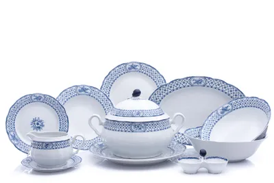 Image de Service de table Thun Rose, ruban bleu, 25 pièces