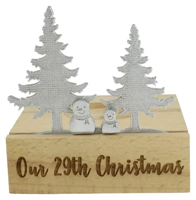 Teelichthalter Schneemann Silhouette, 29. Weihnachten, Metall