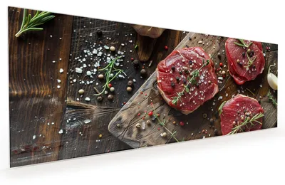 Produktbild von Küchenrückwand Spritzschutz Glas mit Motiv Frische Gewürze 40 x 40 cm