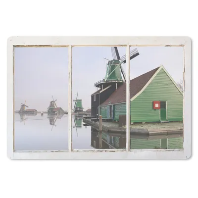 Produktbild von MuchoWow® Schreibtischunterlage Aussicht - Wasser - Mühle 60x40 cm - XXL Mauspad - Großes Mauspad