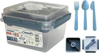 Obrázok produktu pre Lunchbox Raňajková Dobraka Príbor 2,25 L Tontarelli Modrá Kvalita