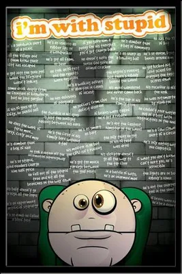 Immagine prodotto di Fun - Poster - I'm With Stupid + cornice rimovibile, Shinsuke® Maxi MDF nero, vetro acrilico