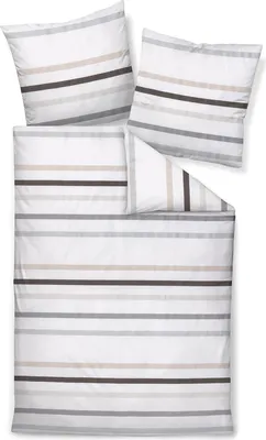 Produktbild von Janine Design Bettwäsche-Garnitur Mako-Satin 87101 J. D. Farbe taupegrau Größe 200x220 2x80x80