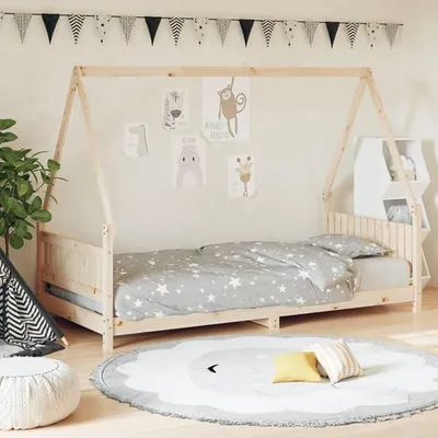 Productafbeelding van Kinderbed, huisbed met lades, bedhuis, kinderhuis, 90x190 cm, massief hout, grenen