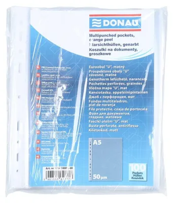 Produktbild von DONAU Prospekthüllen DIN A3 Hochformat 50 Stück Genarbt Oben Offen Transparent