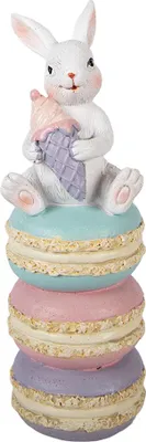 Zdjęcie produktu dla Clayre & Eef figurka dekoracyjna królik 7x7x20 cm biały plastik