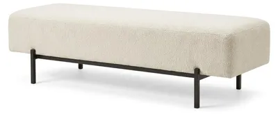 Image de Banc de siège rembourré beige, style moderne, idéal pour une chambre à coucher