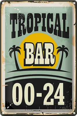 Produktbild von Blechschild Alkohol 20x30cm Tropical Bar Retro 00-24