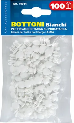 Immagine prodotto di Set di 100 pulsanti per targhe - Colore: bianco