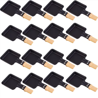 Produktbild von Syntrox Germany Raclette-Pfännchen 16 Stück viereckig mit Bambusgriff