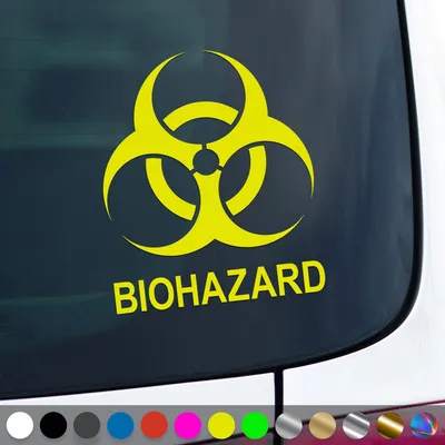 Produktbild von PantherPixel Biohazard Aufkleber Hinweis Warnung Vorsicht Sticker Auto Geschenkidee Farbe Neon-Gelb