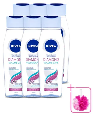 Productafbeelding van 6 x NIVEA Diamond Volume Care Shampoo - 250 ml - Voordeelverpakking - 6 stuks