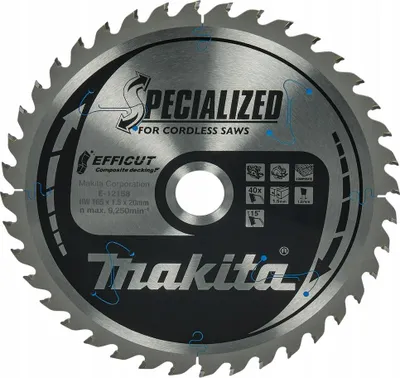 Zdjęcie produktu dla Makita SPECIALISED Sägeblatt Efficut T.C.T - 165 x 20 mm - 40 Z