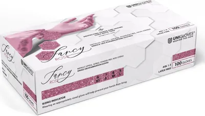 Produktbild von Einweghandschuhe Fancy Rose - puderfrei - Gr. L - 1000 Nitrilhandschuhe