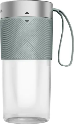 A product shot of a portable blender on a white background.