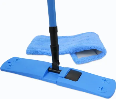 Produktbild von Bodenwischer Wischmop Blau Mopp Mop Wischer Komplettset Mikrofaser Teleskopstiel Set