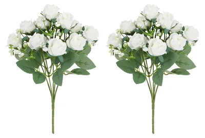 Künstliche Blumen Bulk mit Stielen, weiß, 27 cm, für Dekoration