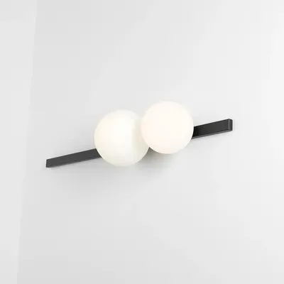 Zdjęcie produktu dla Kinkiet GARDA czarno-biały 2xE27x15W szkło wym:16x86x18cm IP20 Aldex