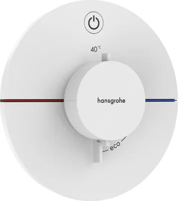 Produktbild von Fertigmontageset ShowerSelect Comfort S Thermostat, UP mattweiß mattweiß