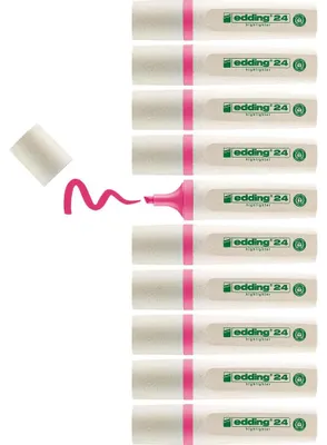 Zdjęcie produktu dla Edding EcoLine 24, 10 szt., Różowy, Końcówka ścięta, Różowy, Piaskowy, Piaskowy, Tubka
