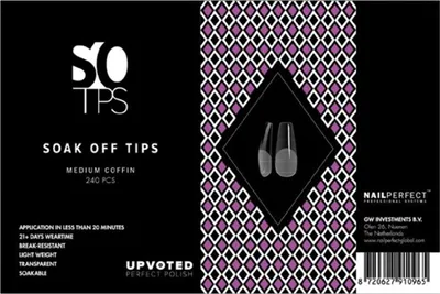 Immagine prodotto di NailPerfect UPVOTED Soak Off Tips Medium Coffin 240st