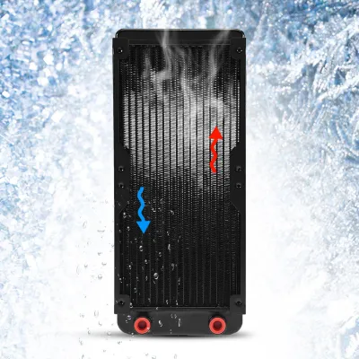 Image de Refroidisseur à eau pour PC en aluminium de 240 mm avec radiateur à 18 tubes et dissipateur thermique pour CPU