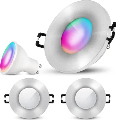 Produktbild von SSC-LUXon 3x BEDA IP65 LED Spot für Außen & Bad inkl. WLAN GU10 Smart Strahler RGB CCT - Einbauspot LED kompatibel mit Alexa, Siri & Google