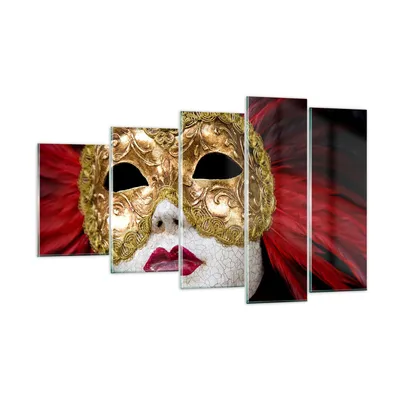 Produktbild von Bilder auf glas - Venezianische Maske Kostüm Spaß Feder - 100x60cm - Glasbilder - Wandbilder - Kunstdruck - Wanddekoration aus Glas - Glas Bilder - Wandbild auf Glas - GEG100x60-0437