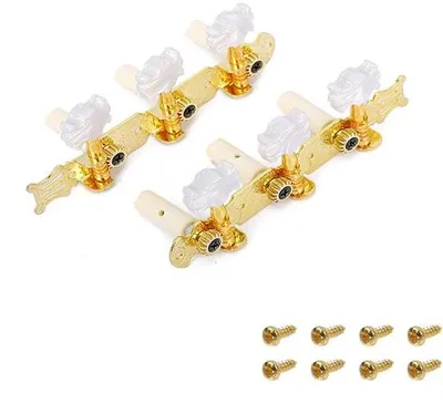 Imagen del producto de Juego de 2 afinadores para guitarra clásica – Mecanismos de afinación – Tornillos de fijación – Metal duradero – Piezas de repuesto para guitarra clásica – Afinadores