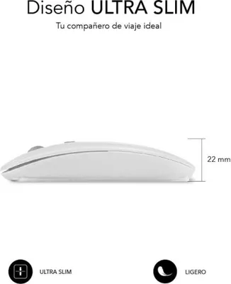 Produktbild von SUBBLIM SUBMO-DFLAT21, Beidhändig, Optisch, RF Wireless + Bluetooth + USB Type-A, 1600 DPI, Weiß