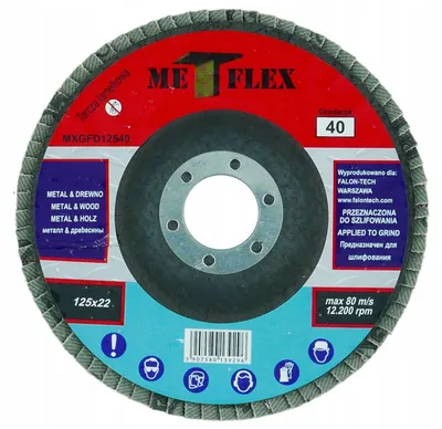 Produktbild von Met-Flex Lamellenschleifscheibe MXGFD12540 Holz Metall 125mm