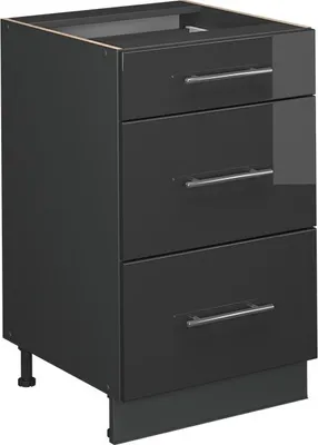 Produktbild von Küchenunterschrank Vicco Fame-Line Anthrazit Hochglanz 50 cm ohne Arbeitsplatte, Model 57102