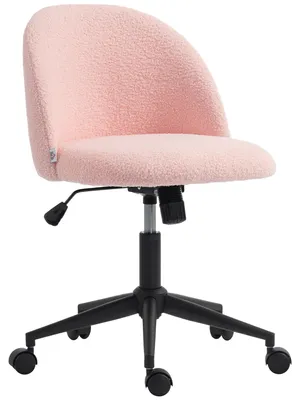 Produktbild von HOMCOM Schreibtischstuhl höhenverstellbarer Bürostuhl mit Teddyfleeceoptik Rosa