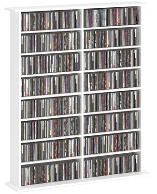 Immagine prodotto di HOMCOM Mobile Libreria porta CD a 16 Ripiani dal Design Moderno in Legno, 106.5x24x126.3 cm, Bianco